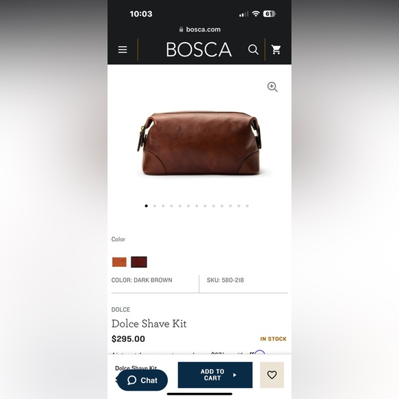 NWT - Bosca Men's Dolce Collection Shave Kit - Dark Brown - Picture 9 of 10